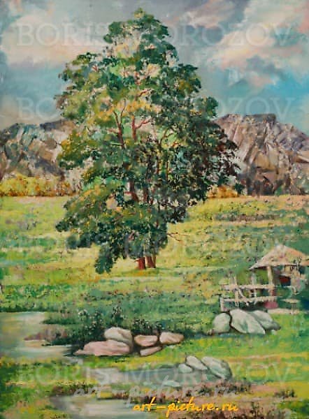 «Одинокий тополь» Холст / Масло 