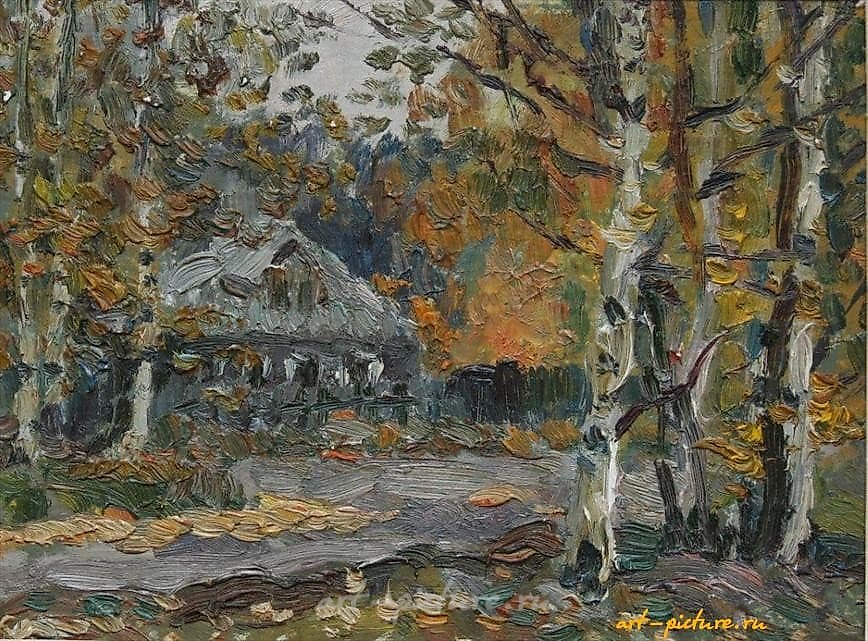 Осень. Картон, масло. 19 х 25 см