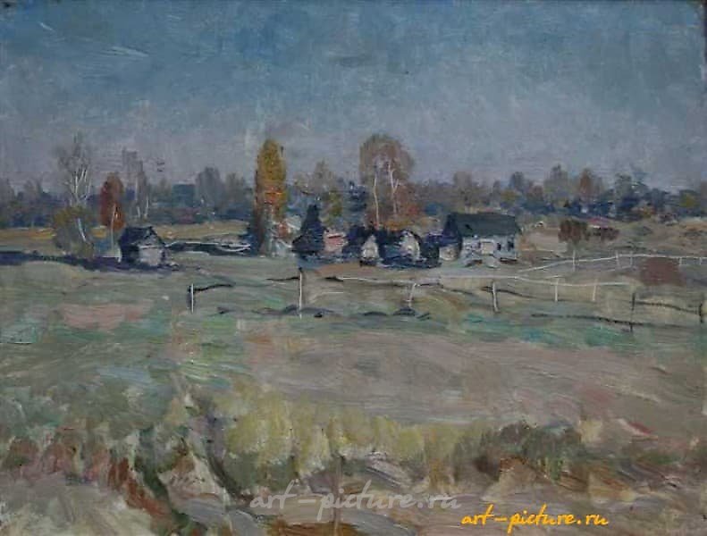 Деревня Водилки. Холст, масло. 27 х 36 см