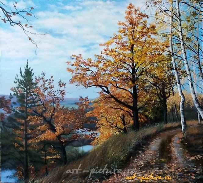 Осенняя дорога масло, холст 