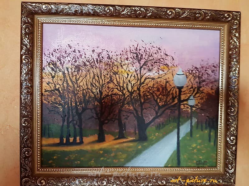 Сквер на Рязанке Холст на картоне, масло
