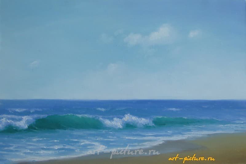 "Marine landscape, oil on canvas"