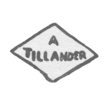 Клеймо мастера Тилландер Александр Эдвард - Ленинград - инициалы "A TILLANDER"