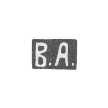 Клеймо мастера Андреев Василий Иванович - Москва - инициалы "В.А." - 1908-1917 гг.