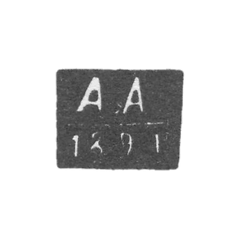Клеймо пробирного мастера Москвы - Арцибашев Анатолий Аполлонович - инициалы "АА" - 1891-1896 гг.