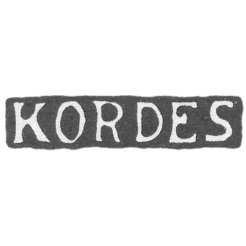 Клеймо мастера Кордес Александр - Ленинград - инициалы "KORDES"