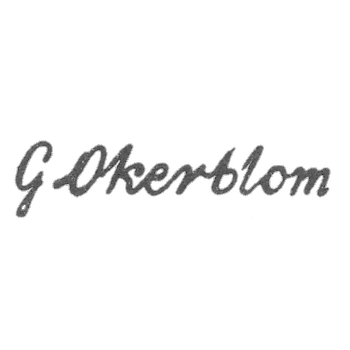 Клеймо мастера Окерблом Густав Магнус - Ленинград - инициалы "G Okerblom"