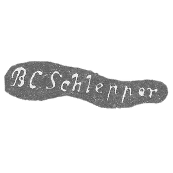 Клеймо мастера Шлеппер Бертольдус Кристиан - Ленинград - инициалы "BC.Schlepper"