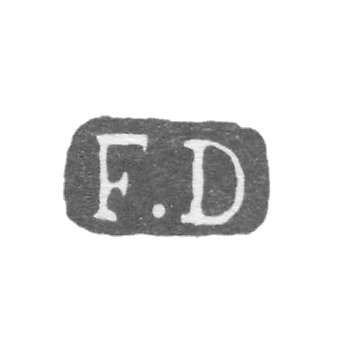 Клеймо мастера Древсен Иоганн Фридрих - Ленинград - инициалы "F.D"