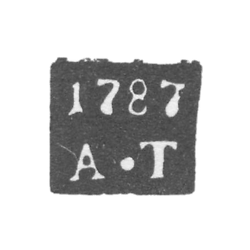 Клеймо пробирного мастера Москвы - Титов Андрей - инициалы "А-Т" - 1786-1798 гг.