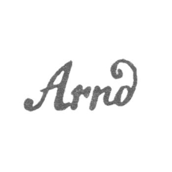 Клеймо мастера Арнд Иоганн Хеллвинг - Ленинград - инициалы "Arnd"