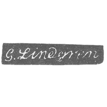 Клеймо мастера Линдгрен Густав - Ленинград - инициалы "G.Lingren"
