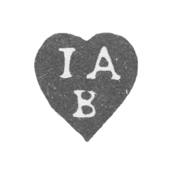 Клеймо неизвестного мастера Москвы - инициалы "IA B" - 1744 г.