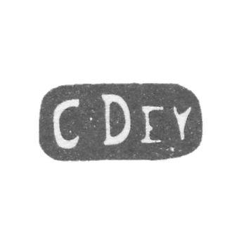 Клеймо мастера Дей Кристофер - Рига - инициалы "CDev" - 1729-1748 гг.