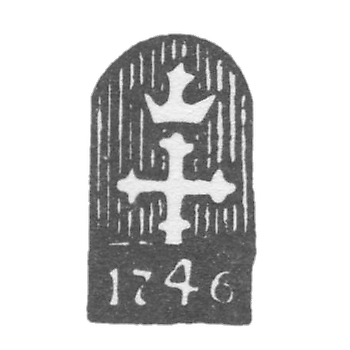 Городское клеймо Кострома 1746 г. "Крест под короной"