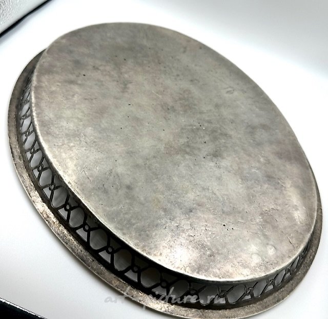 Silver tray in Russian style, 18th century, year 1758.