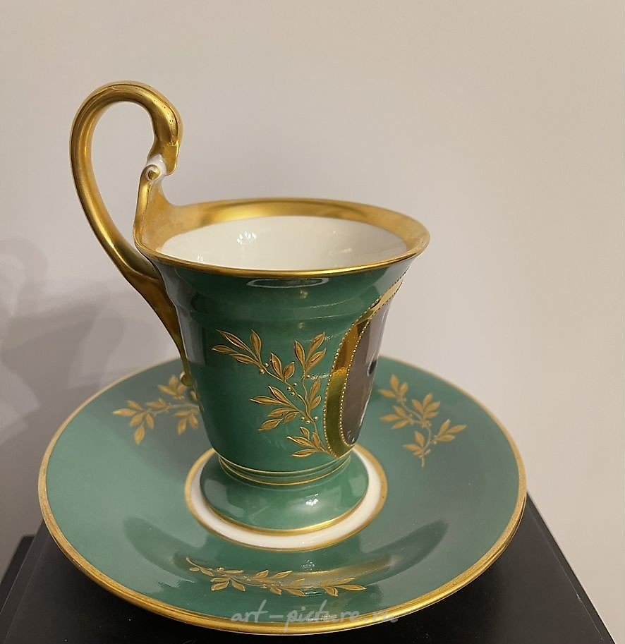 Cup with saucer featuring Frederick the Great