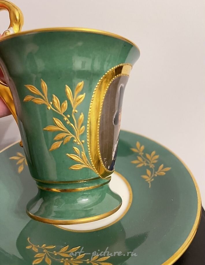 Cup with saucer featuring Frederick the Great