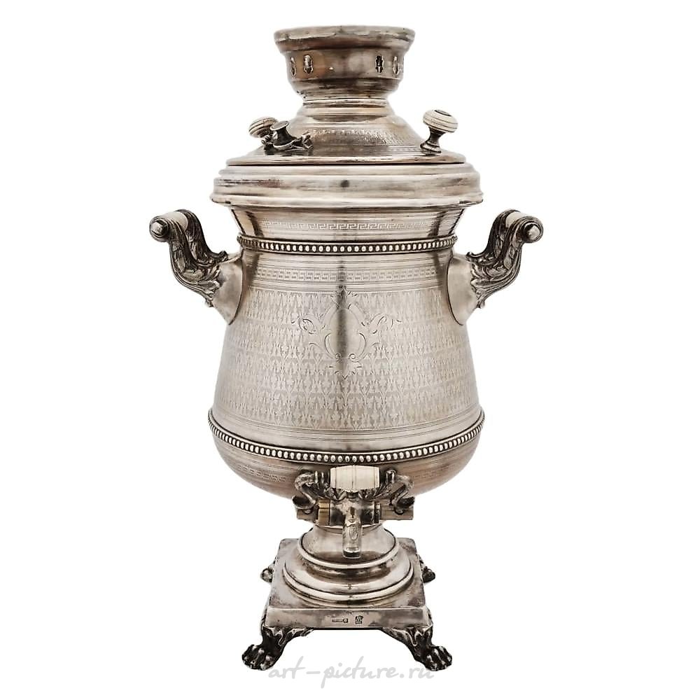 大型银制俄罗斯茶炊。И.Е. Морозов。1896年。