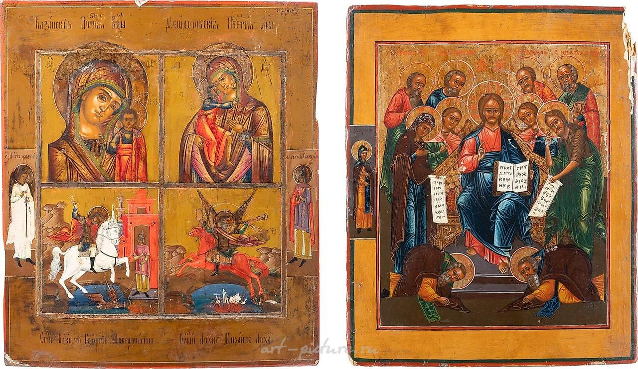 Две иконы: "Расширенная Деизис" и "Четырехчастная икона"