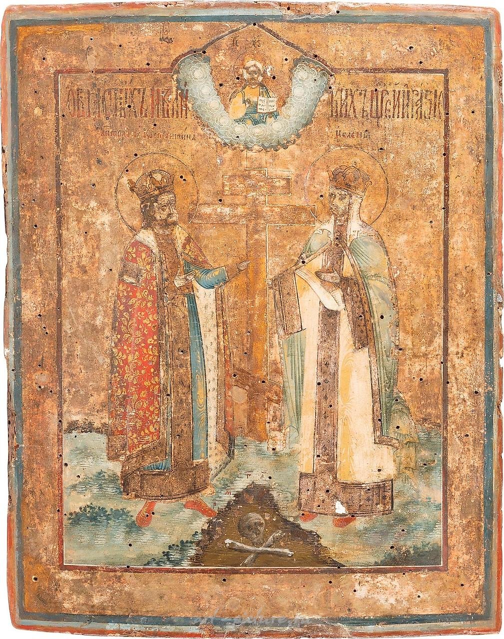 Икона святых Константина и Елены. Россия, около