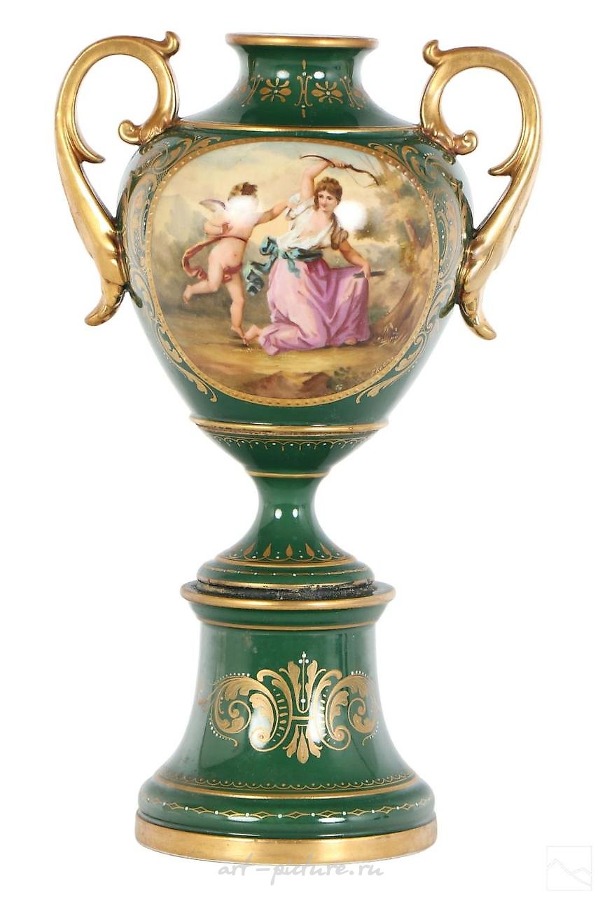 Фарфоровая урна-ваза Royal Worcester с драконами, 19 век