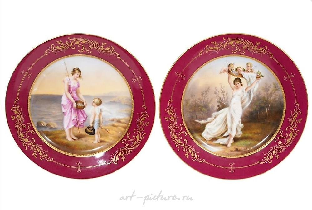 Мифологические карманные тарелки королевской Вены 19 века