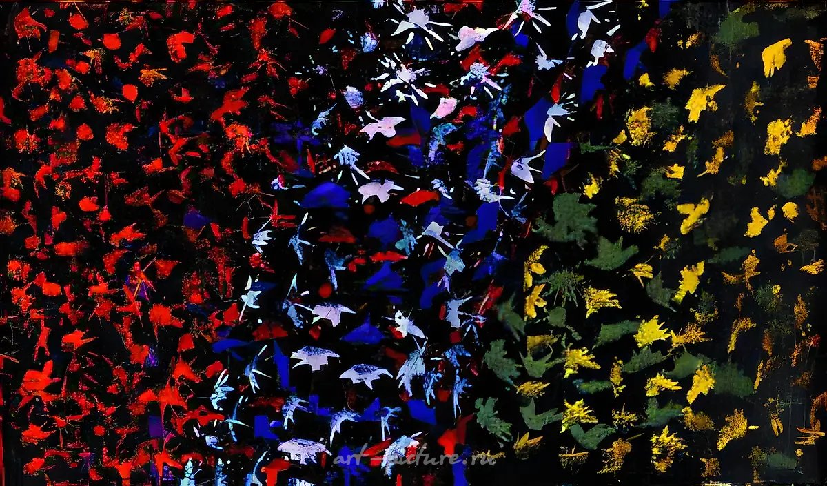 Две квинты, 1993, смешанная техника на картоне, 33x28,5