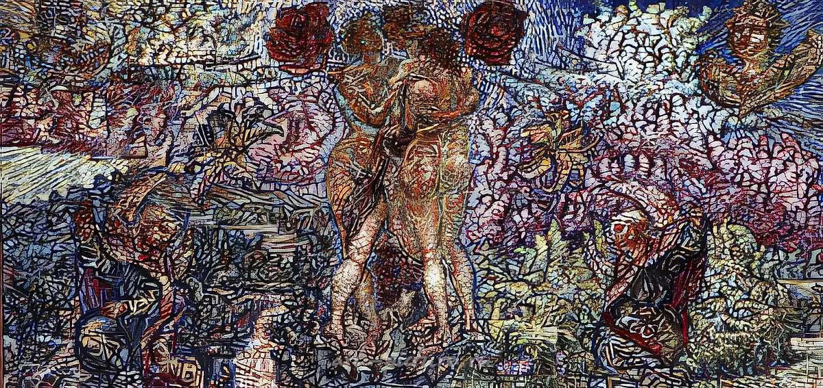 Истра, 1999, холст, масло,  смешанная техника, 45x90