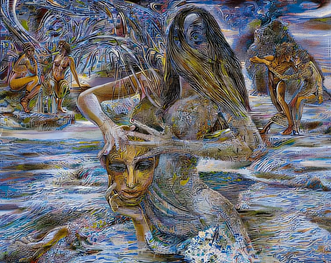 Русалка., 1997, холст, акрил, масло, 80х100