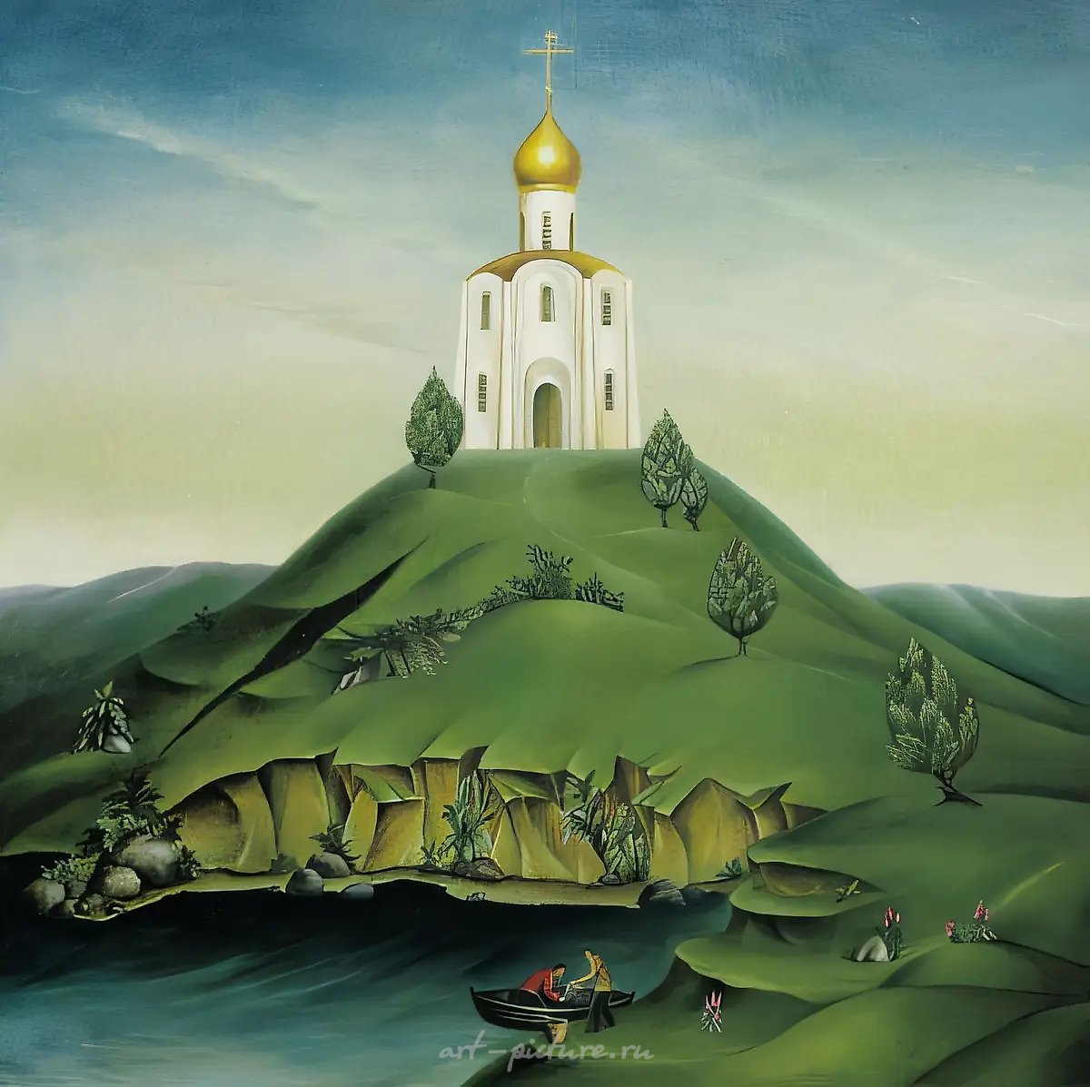 Белый храм, 1988, холст, масло, 80х80