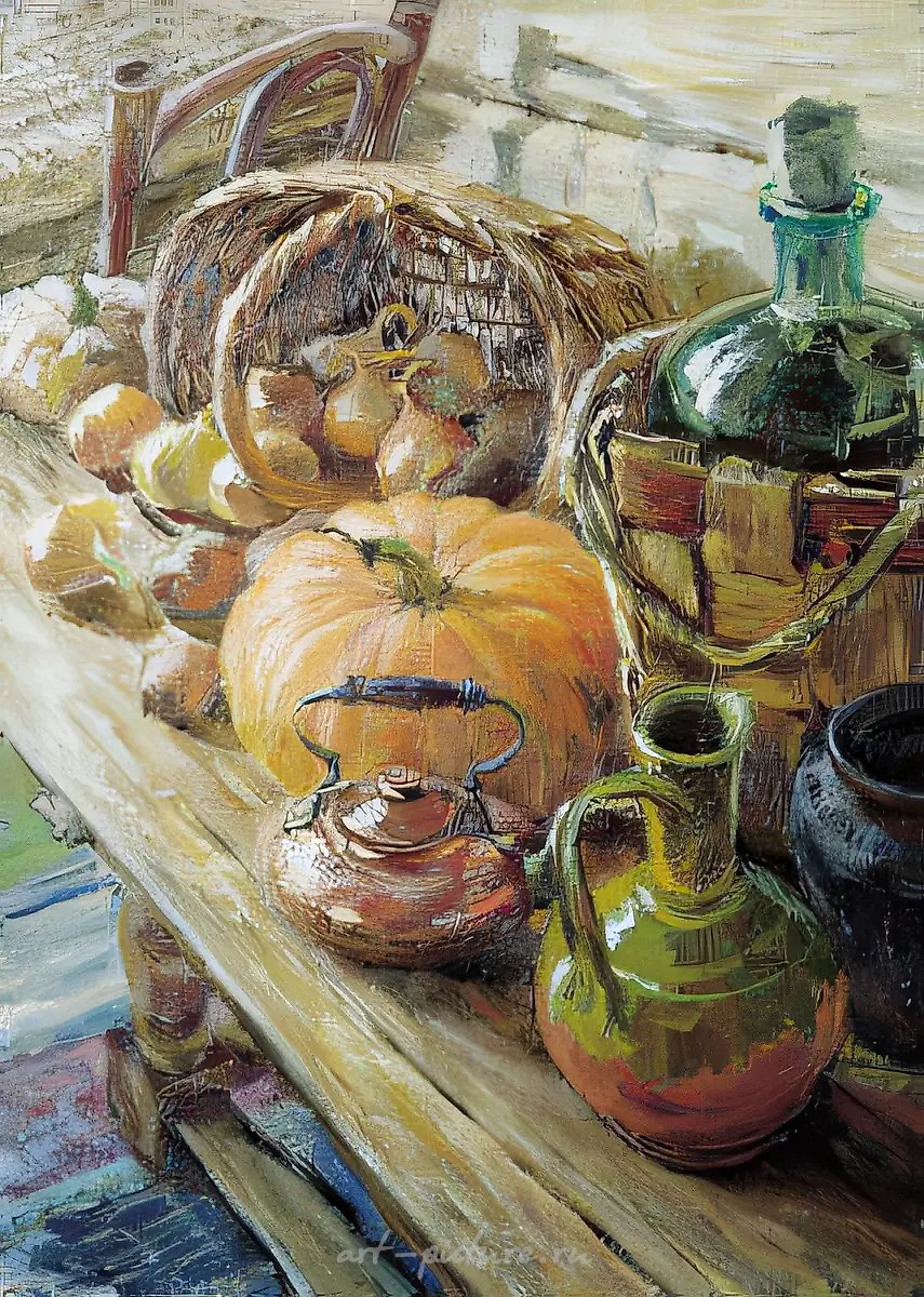 Натюрморт с тыквой, 1999, холст, масло, 80х60