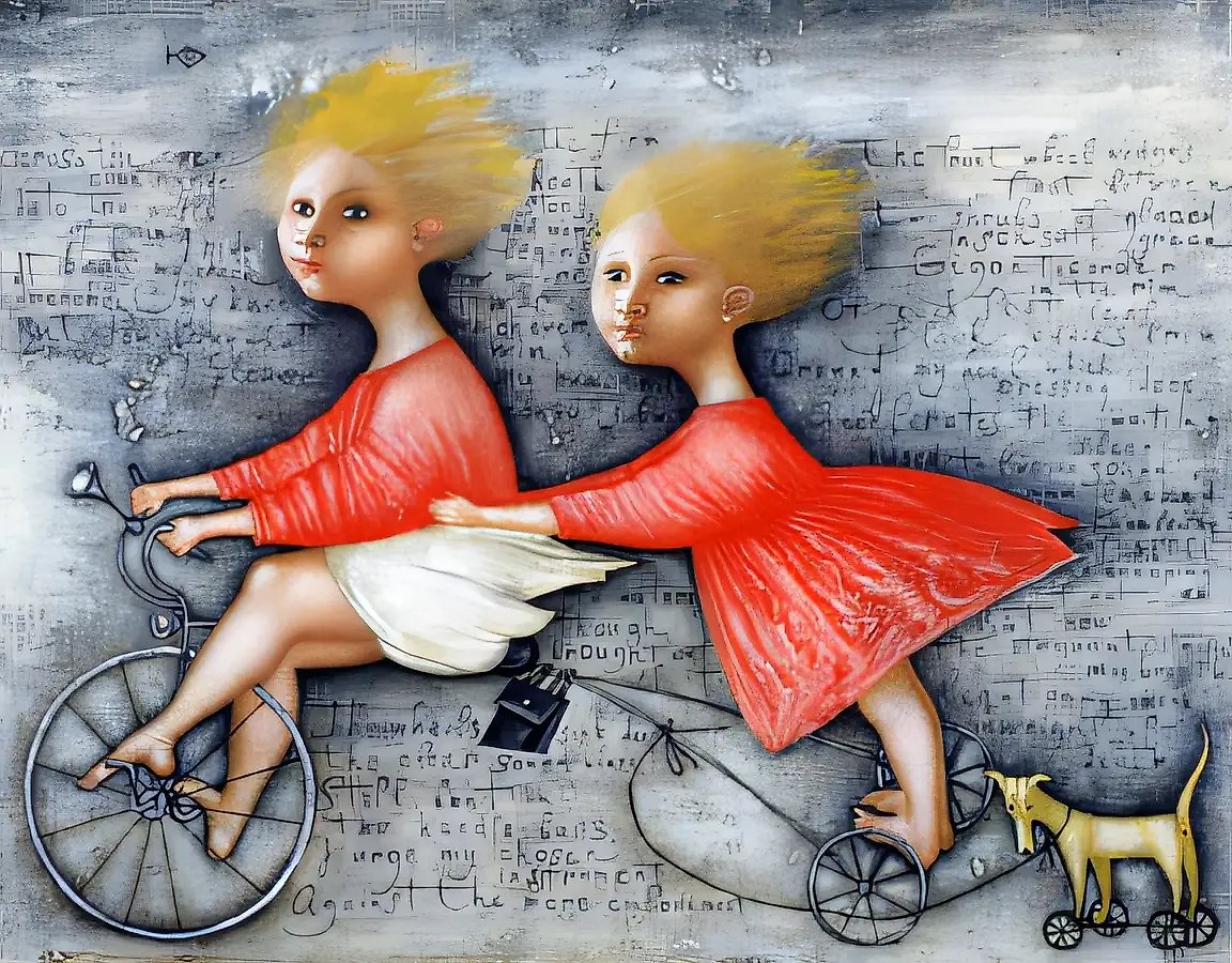 Старый велосипед, 2000, акрил на холсте, 50x40