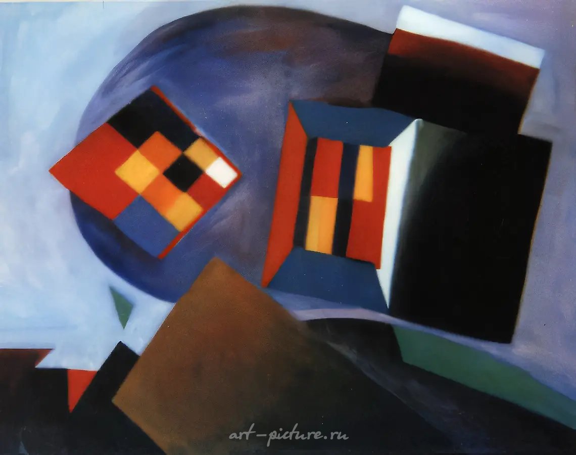 Дирижабль, 1992, холст, масло, 100x110, $700. Собственность автора