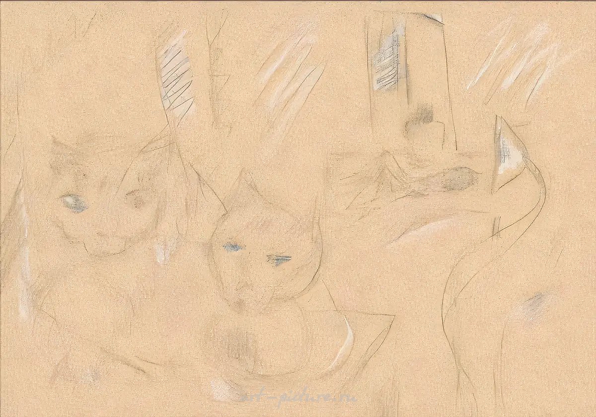 Любовь и любовь, 1999, доска, карандаш, 15x20
