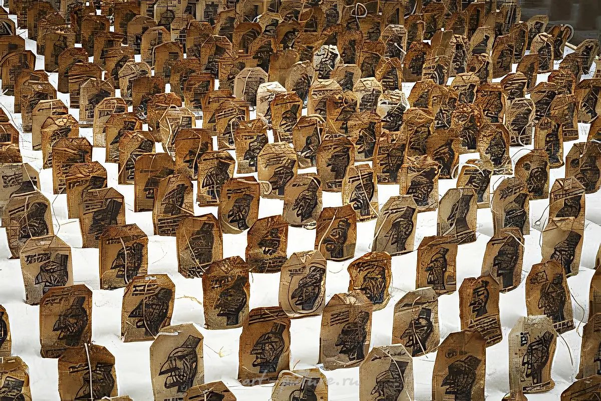 , 2008, Песок, чайные пакетики, чернила,