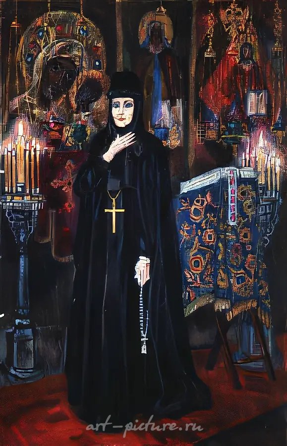 Д.Небогатов. Игуменья, 1990, холст, масло, 140х92, $460