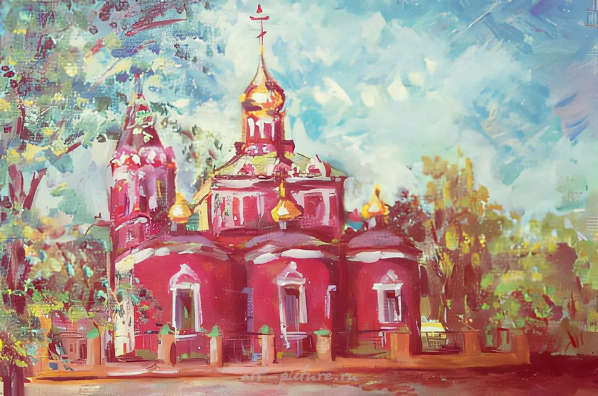 Церковь Нечаянной Радости в Москве, масло, холст