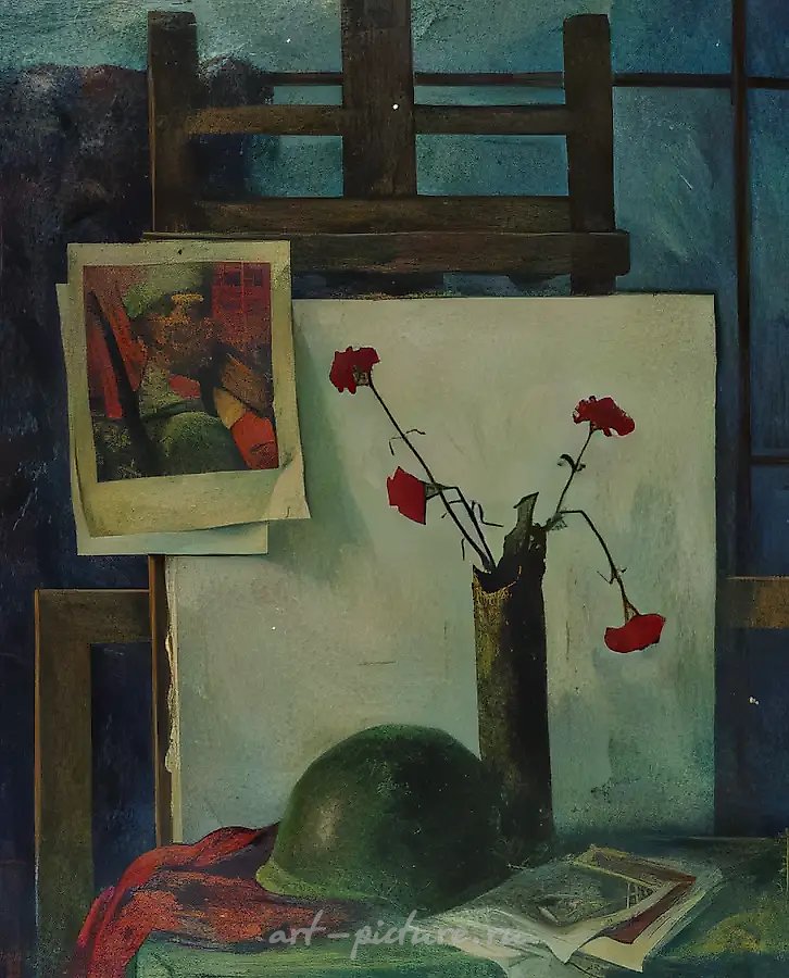 Память солдата Великой Отечественной войны, 1982, масло на холсте, 100x80