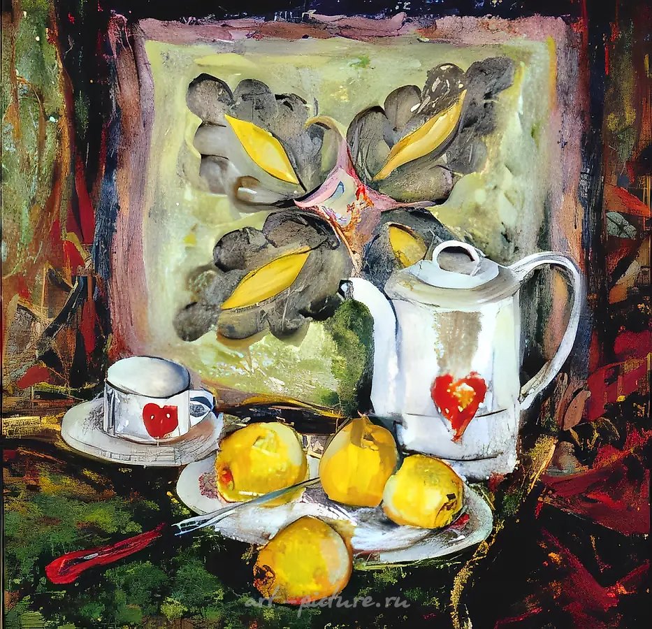 Натюрморт с белым чайником, 1998, картон, масло, 50х50 Собственность автора