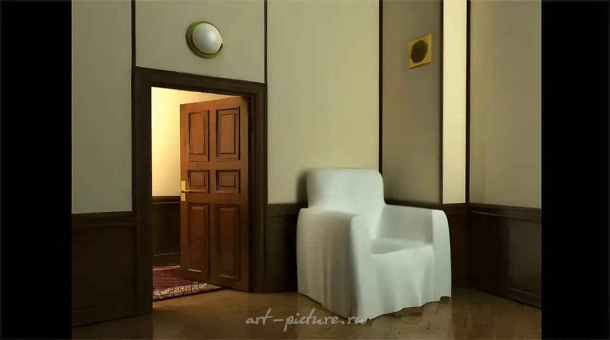 ВЫХОД, 2005, видеоинсталляция (11 эпизодов, зацикленная). Звук — James Welburn