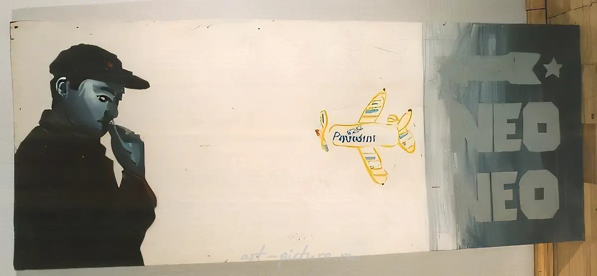 Б. Матросов. Без названия, 1987, фанера, эмаль, 147x60 см. Коллекция МАНИ