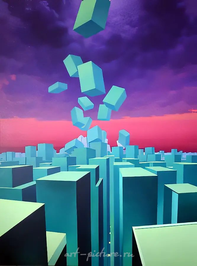 Городской пейзаж, 2010, акрил на холсте, 190x140