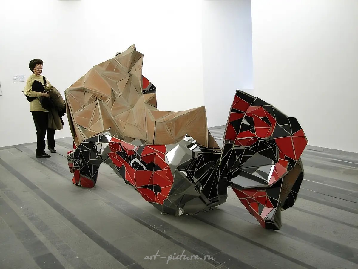 Фантик, 2007, плитка, цемент, монтажная пена, прибл. 180x320x90 см