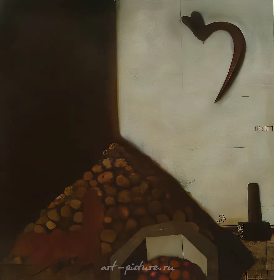 Постсоциалистический натюрморт. Брутто-вес, 1994, холст, масло, 116х116. Собственность автора