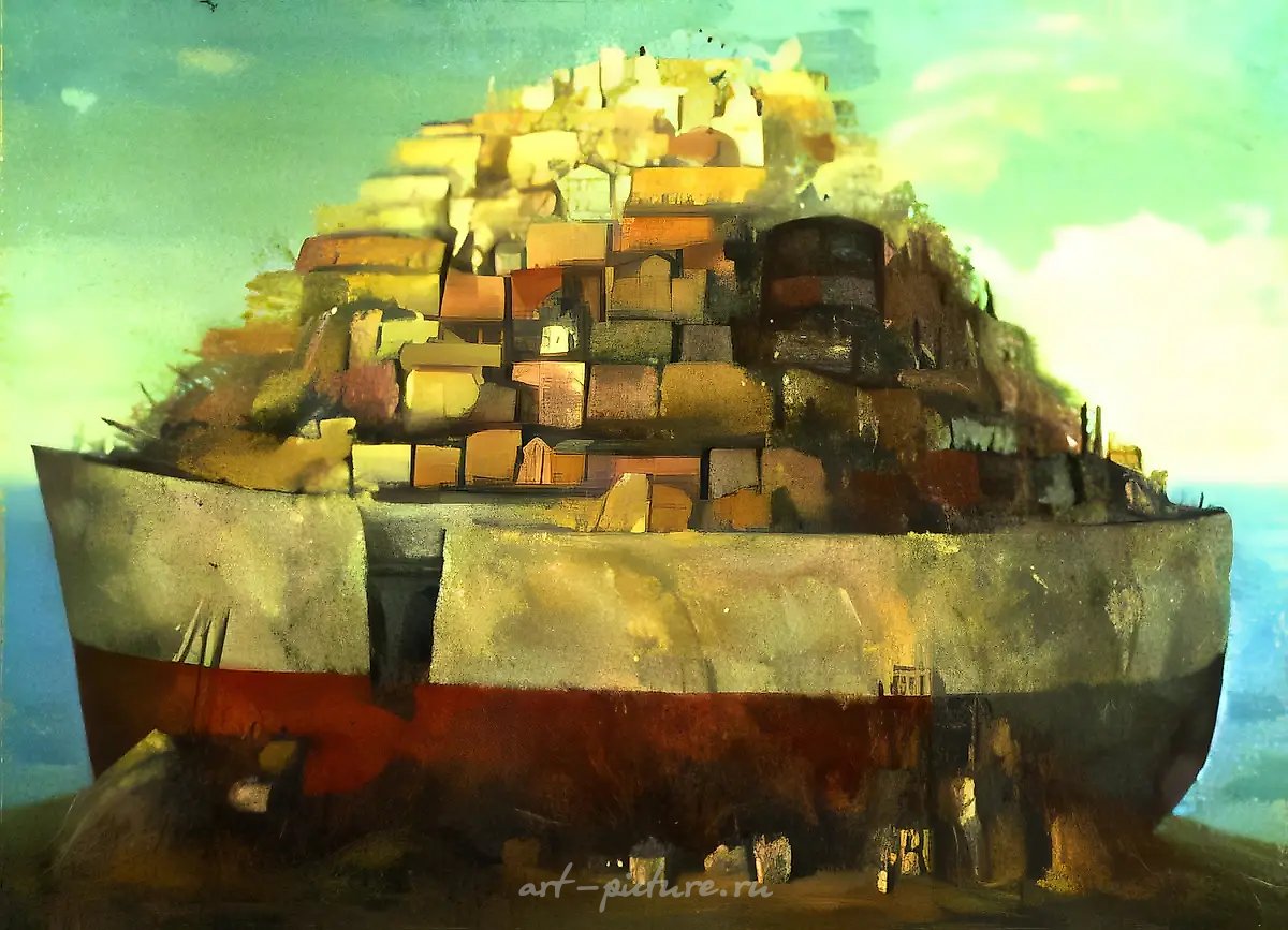 搁浅,1989年,布面油画,124×170