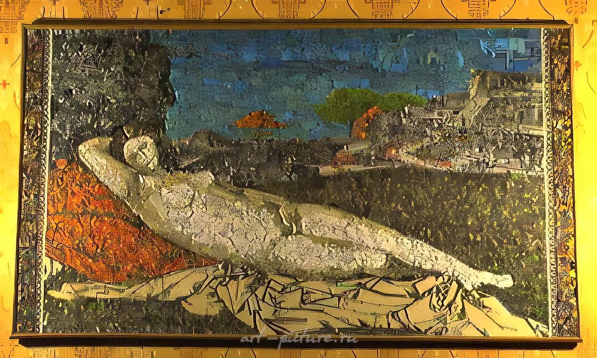 Венера спящая, 1990, коллаж, 131х74