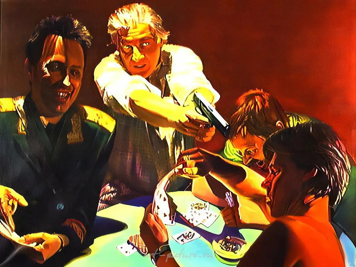 Русский "Дурак", 1990, холст, акрил, 180х240