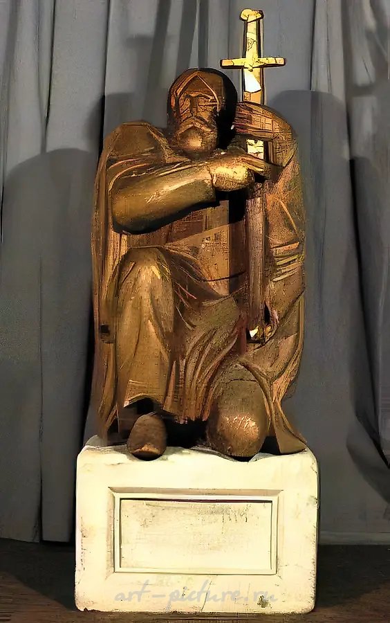 Князь Дмитрий Донской, 1979, красное дерево, тонировка, 120х75х70