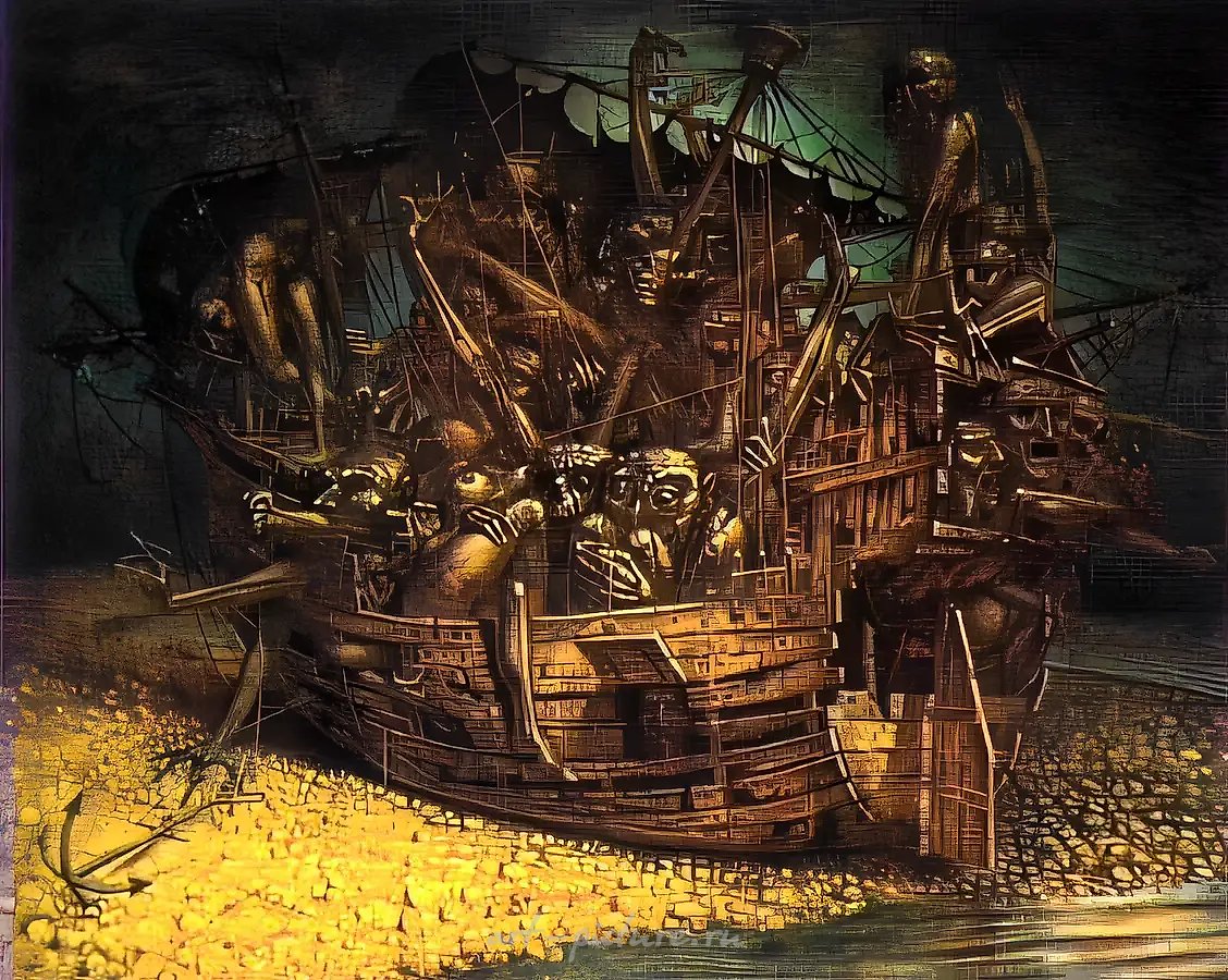 Корабль дураков, 1982, холст, масло, 140х180